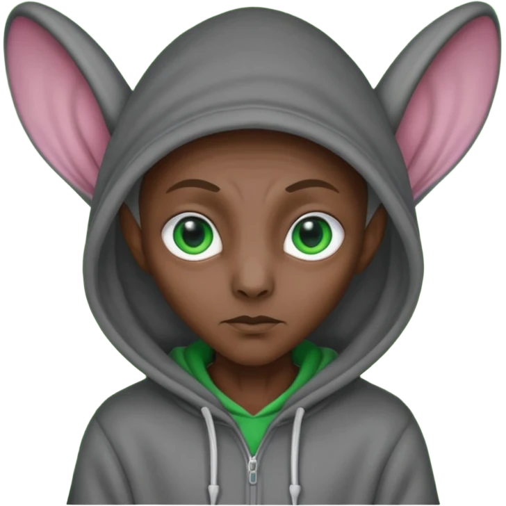 Aliens Dark gray, hoodie, long big ears emoji