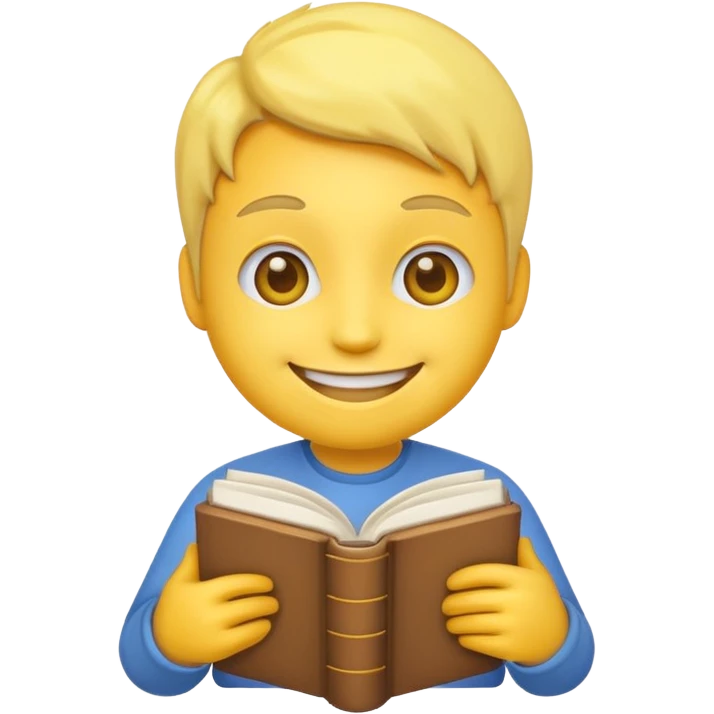 A emoji with a book in its hands like these but combined 😁📖 no pink thing on its face  emoji