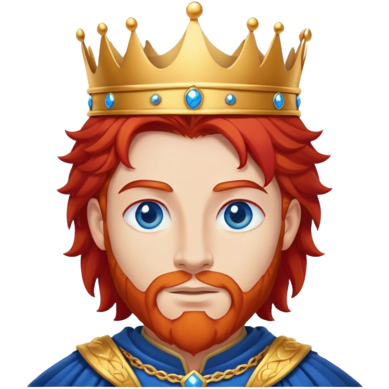 Red hair king blue eyes, emoji
