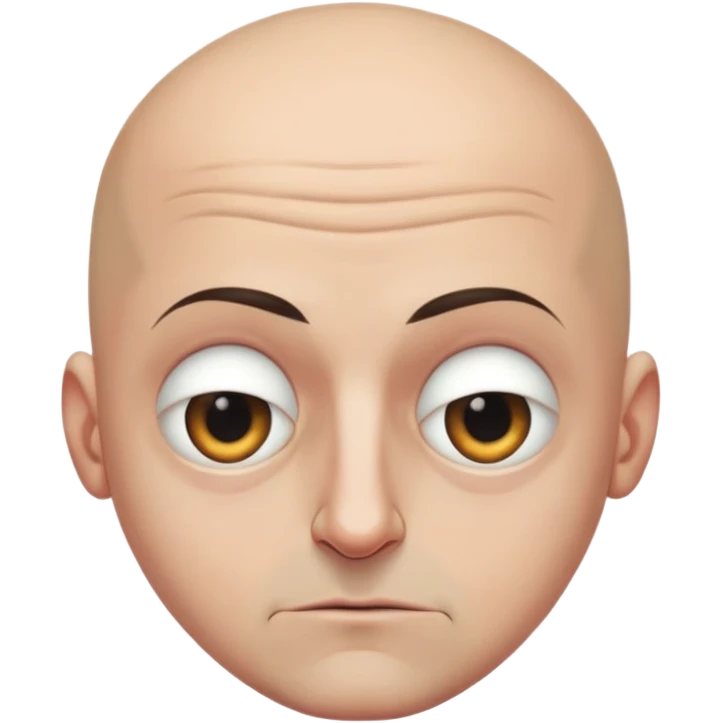 Steven Miller, bald, grim expression, narrow face, bottom lip sticking out, eyelids lower on outer sides emoji
