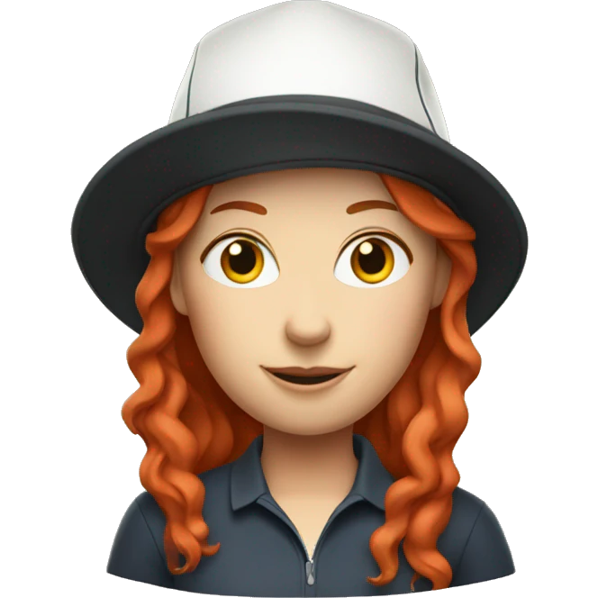 a female golf coach with red hair and a hat emoji