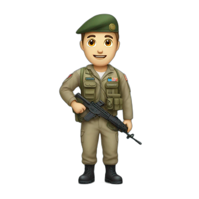 Un homme avec un armée emoji
