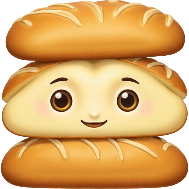 A madeleine (the French pastry) with eyes emoji