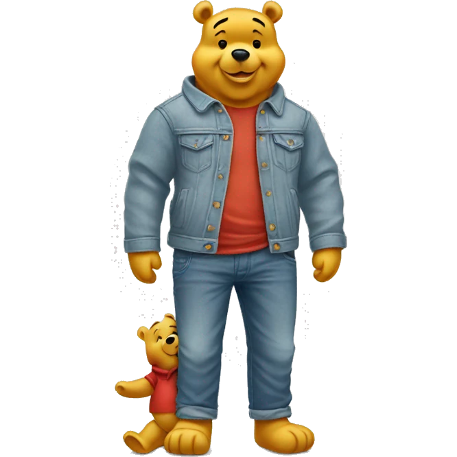 Winnie the pooh in shirt and jeans emoji