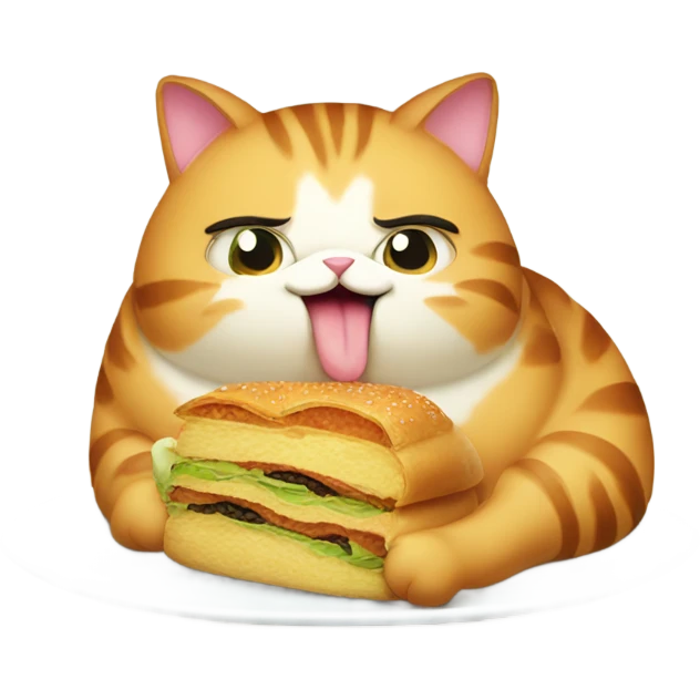 Fat cat eating a torta  emoji