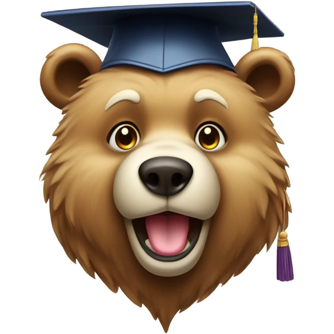 Bear face with graduation cap emoji