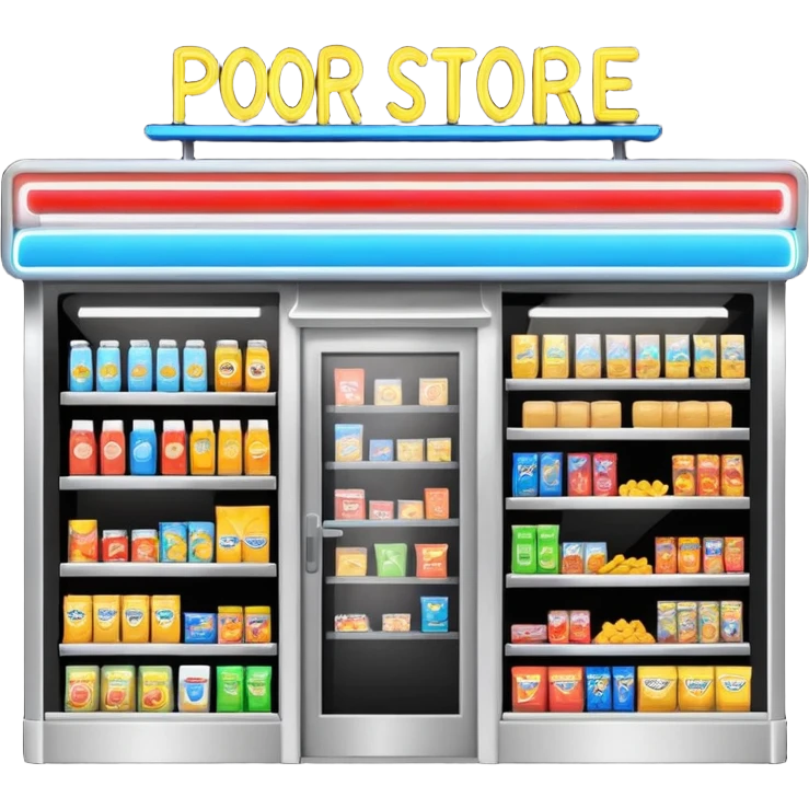 Convenience store named poor store and more emoji