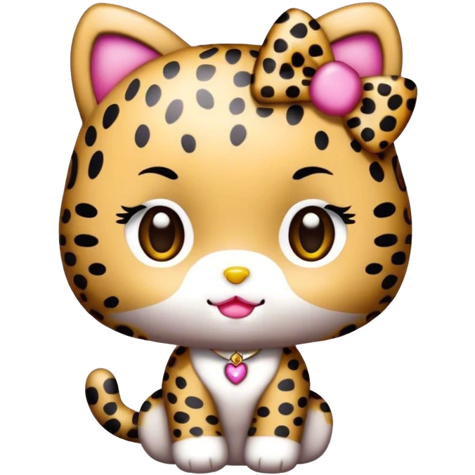 cute leopard print hello kitty  emoji