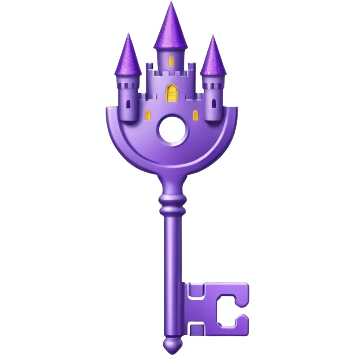 glitter purple key of castle emoji