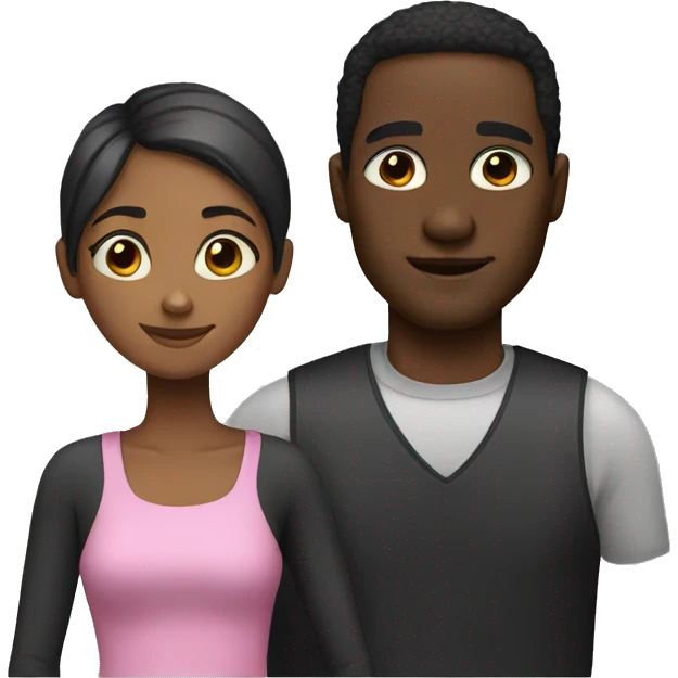 Black man and girl emoji