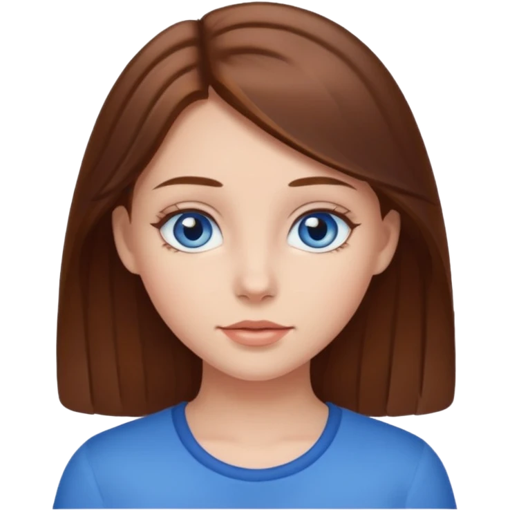 girl with brown hair and blee eyes emoji