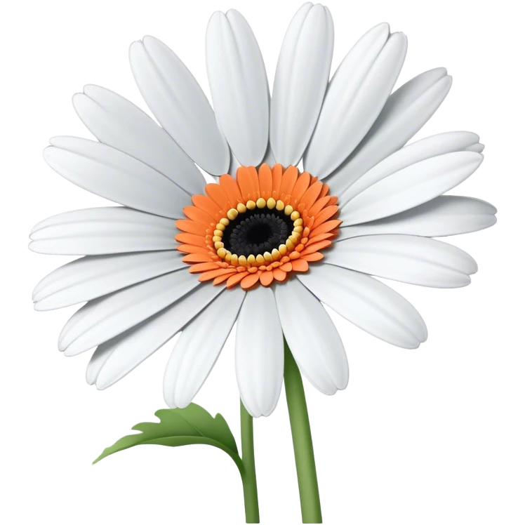single Gerbera Daisy White, straight stem emoji