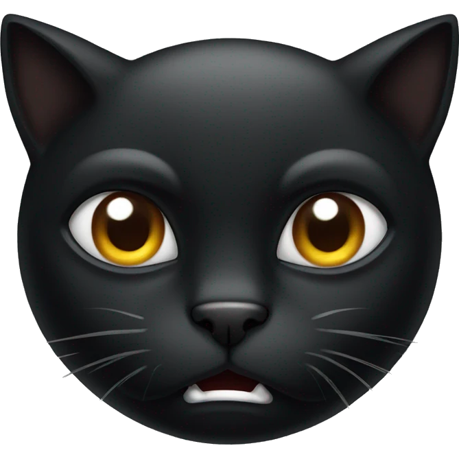 A black cat with anger emoji