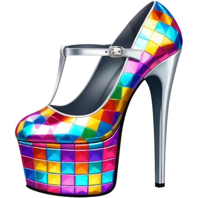 platform shoes with disco vibe emoji