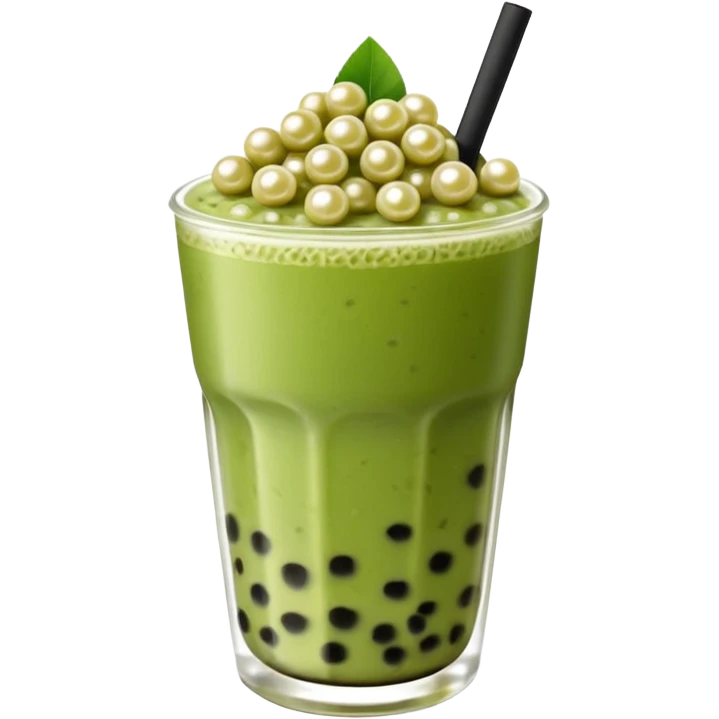 Creamy, slightly bitter matcha with a hint of sweetness, paired with soft, chewy tapioca pearls—refreshing and satisfying! emoji