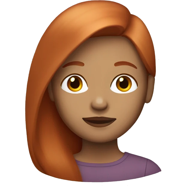 Red-haired woman with straight hair, normal skin emoji