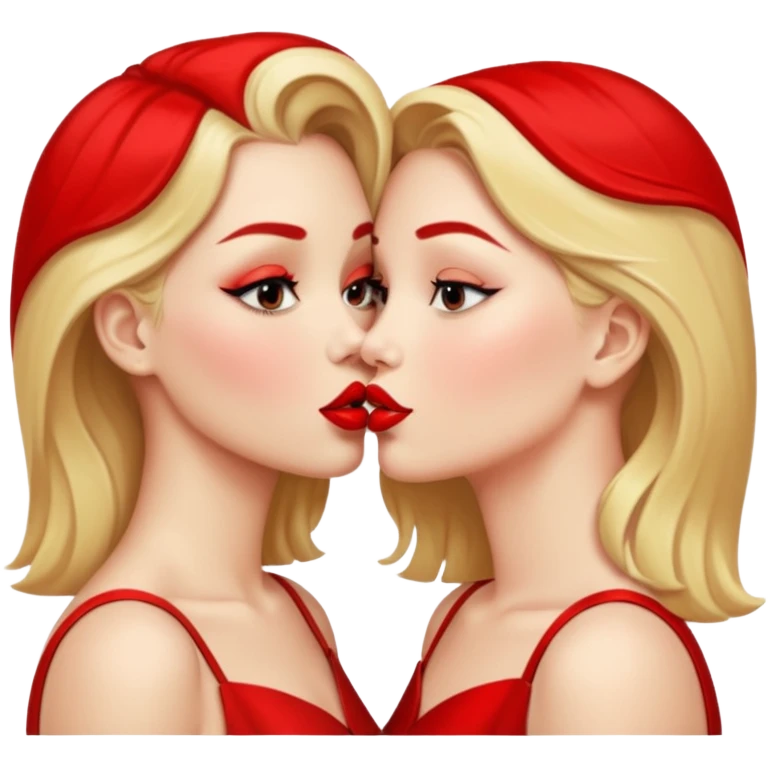hot naked women kissing emoji