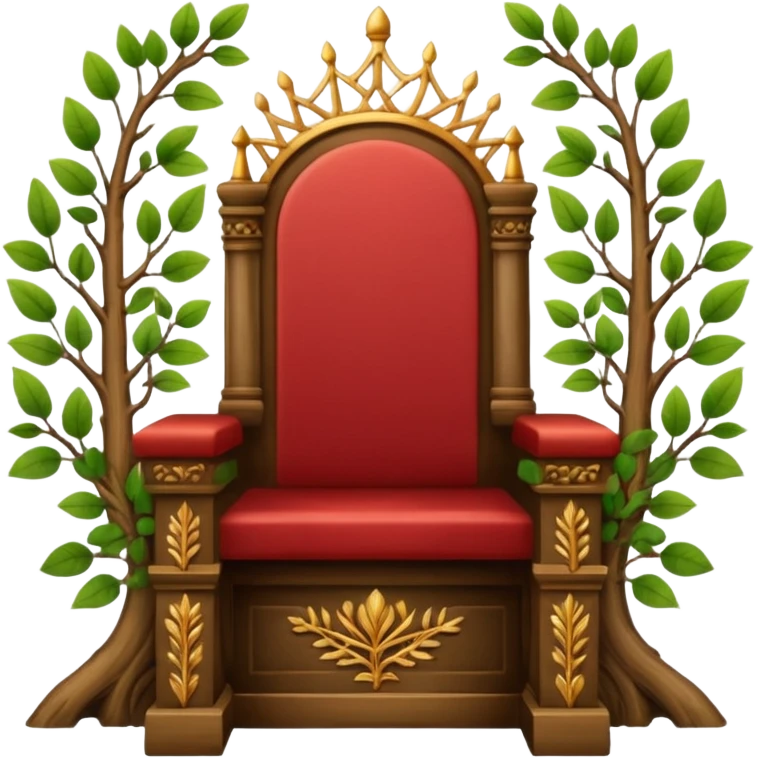 Throne with leaves and branches emoji