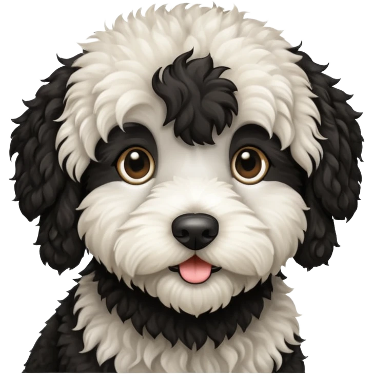 Black and white labradoodle emoji