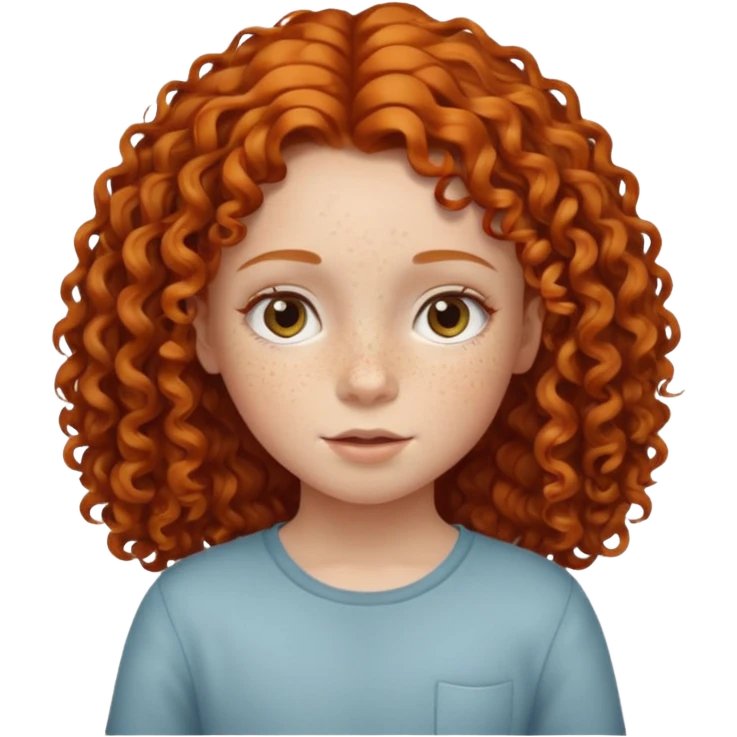 girl child with ginger curly hair emoji