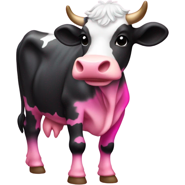 Pink ombre full body cow with glitter  emoji