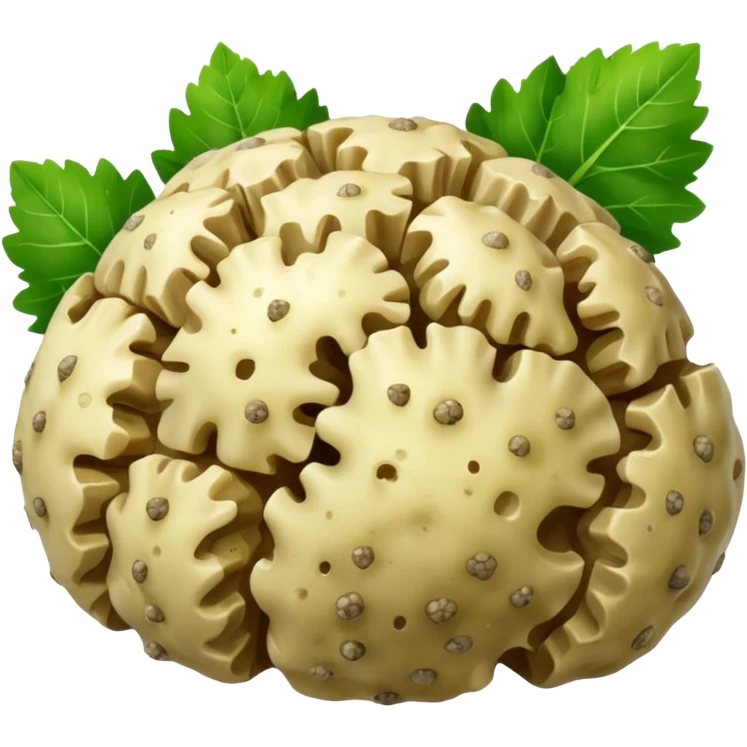 cut open white truffle with weed emoji