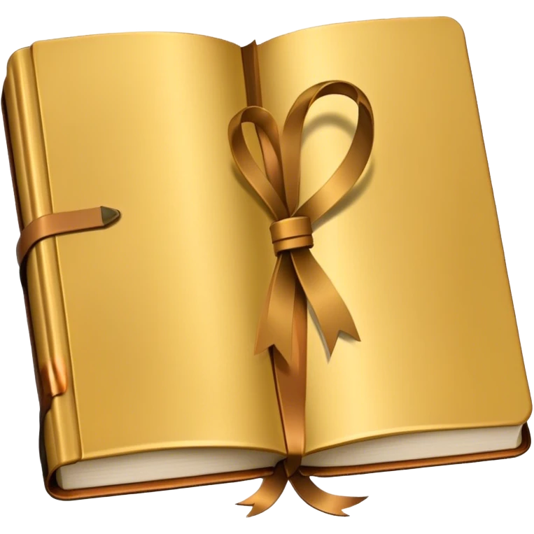 gold journal with ribbon emoji