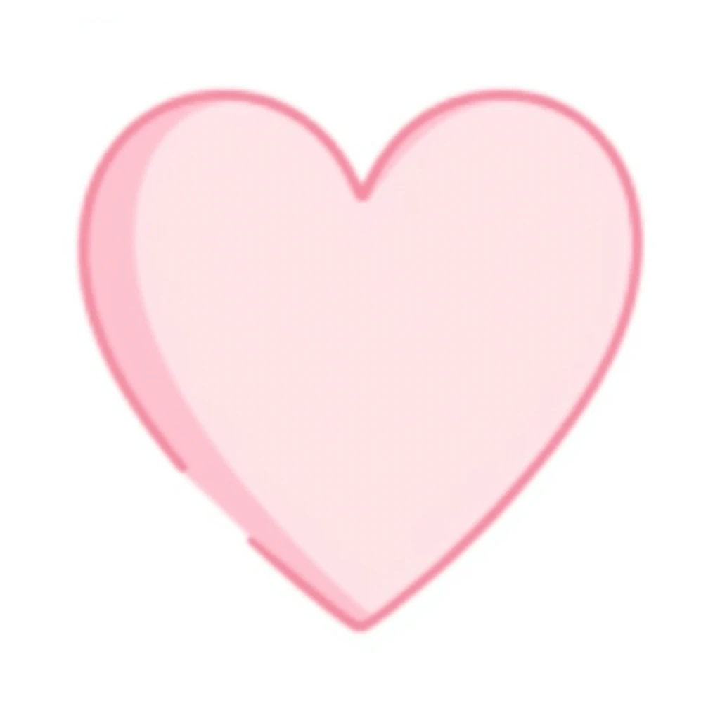 pastel pink hand-drawn heart emoji