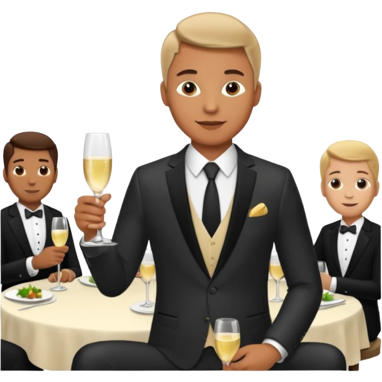 man hosting a dinner party emoji