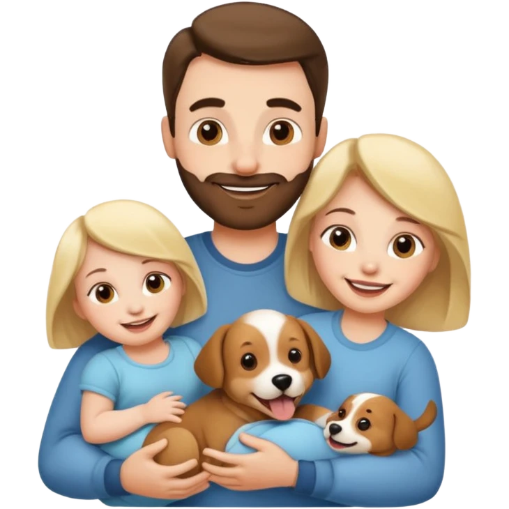 Maman papa avec son bébé chien emoji