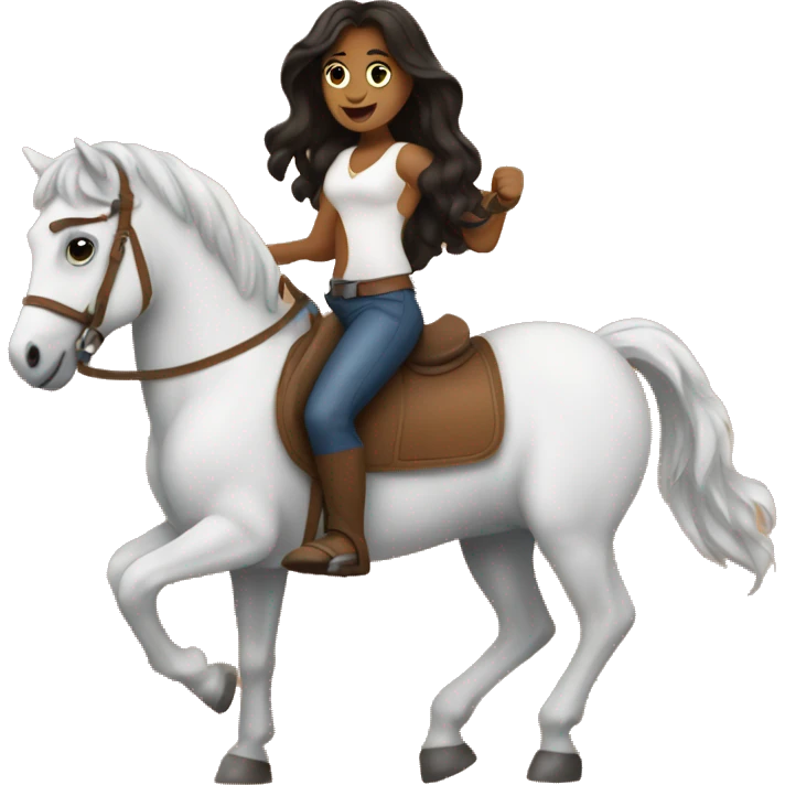 Camila riding a horse emoji