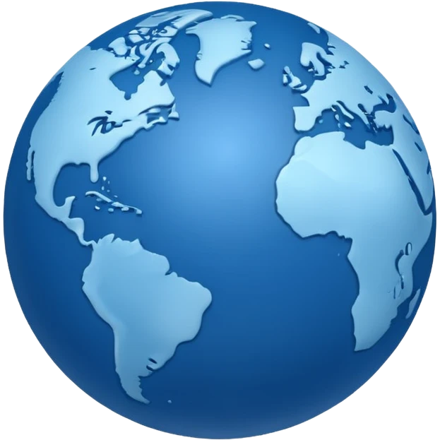 Minimalistic blue globe  emoji