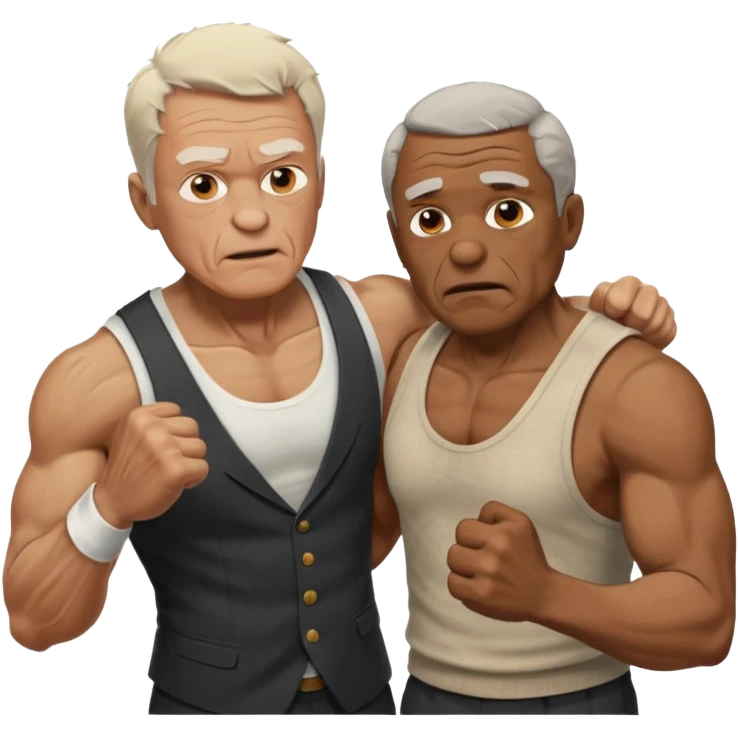 black guy and white old guy fighting emoji