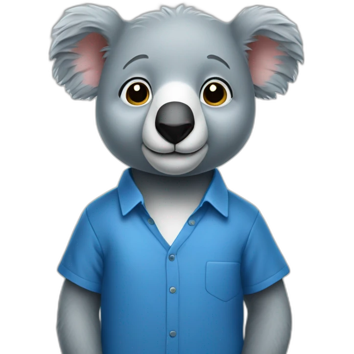 smart lean math koala man wearing blue cloth emoji