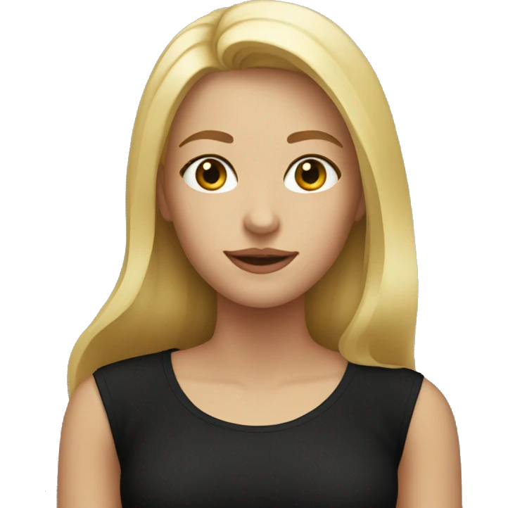 blonde girl in black shirt emoji