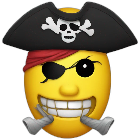 yellow emoji pirate with eye patch emoji