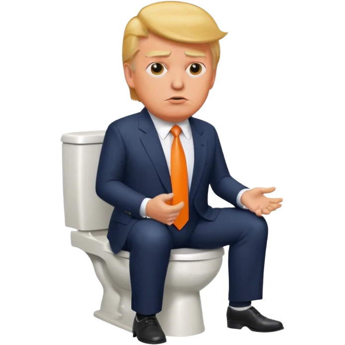 donald trump on toliet (make him orange) emoji