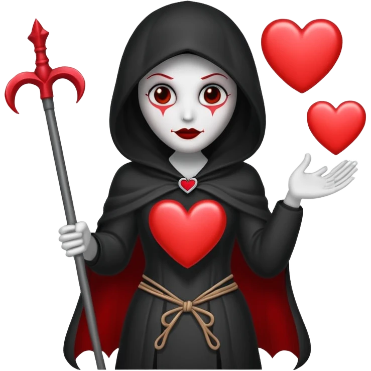lady reaper with hearts emoji