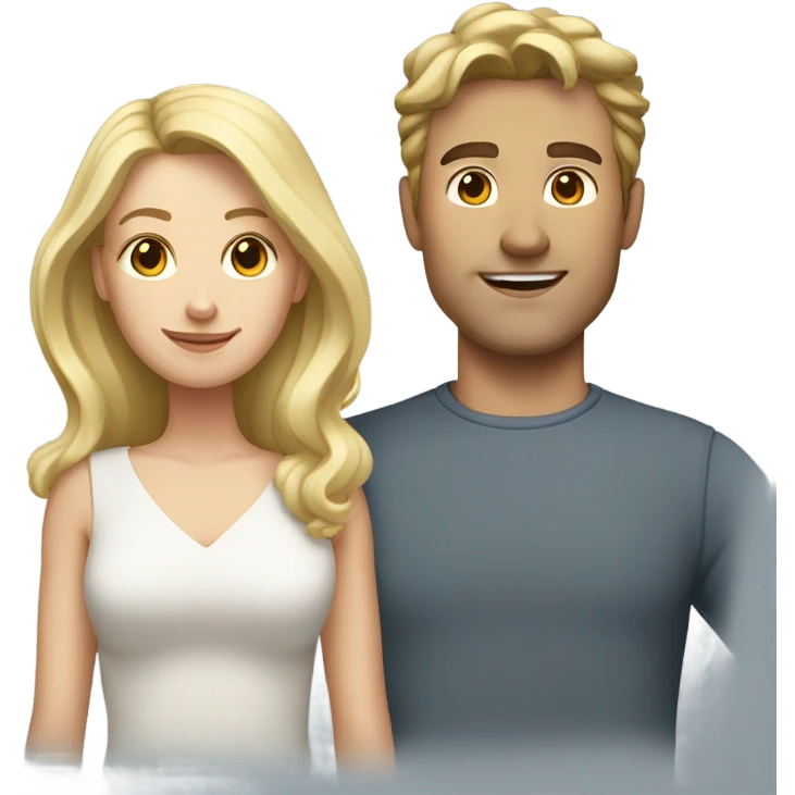 Caucasion male 💖 blonde woman  emoji