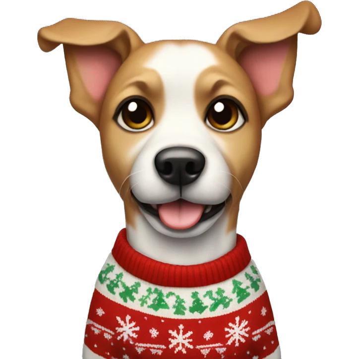 Dog wearing Christmas sweater  emoji