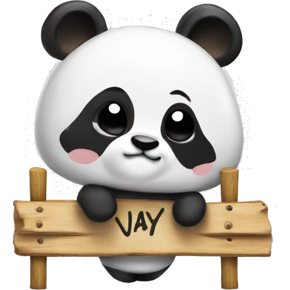 A panda with YAY written on a sign  emoji