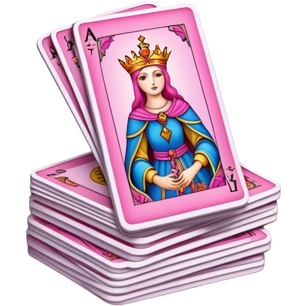 Pink tarot playing card stack emoji