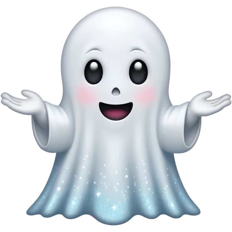 glitter white ghost emoji