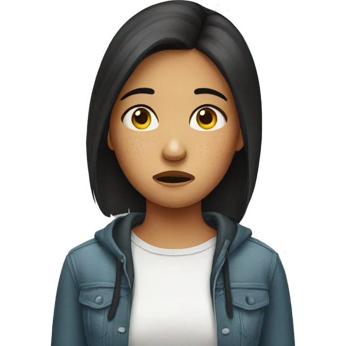 worried girl with acne emoji