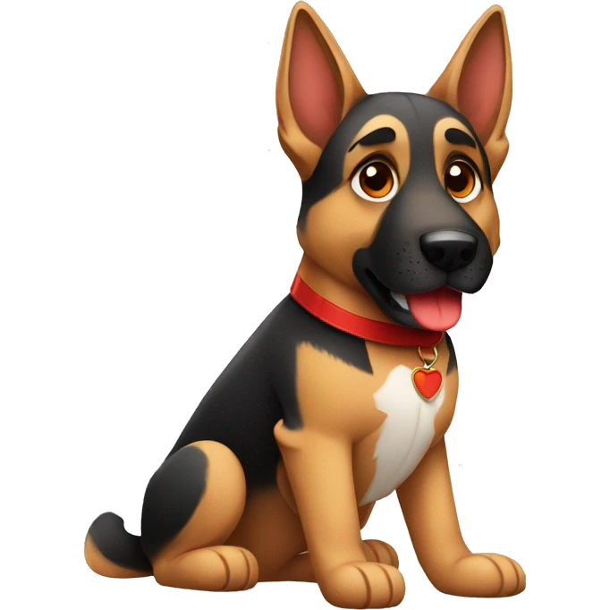 German Shepard like boxer with red gloves  emoji