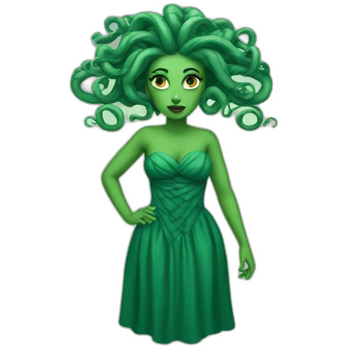 Medusa wearing a dress emoji