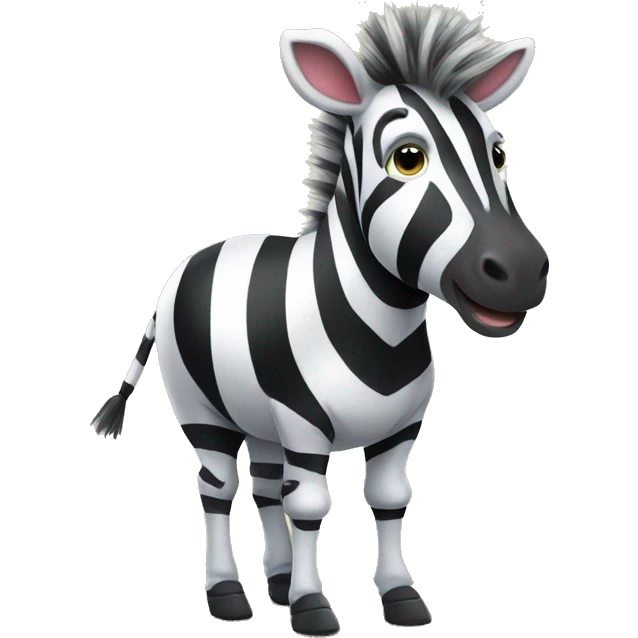 Cute zebra with a soccer ball emoji