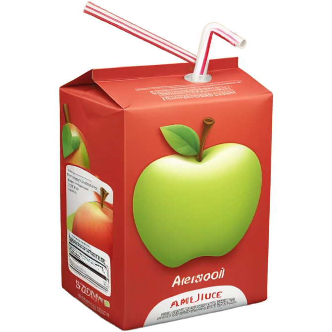 apple juice carton with a straw emoji