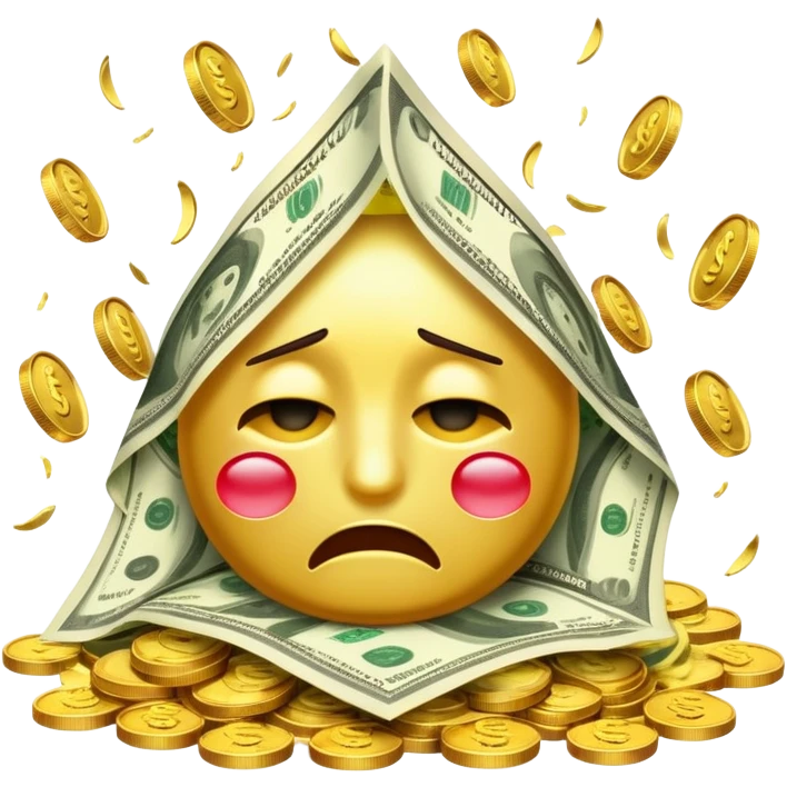 Emoji crying with money out eyes lots of money emoji