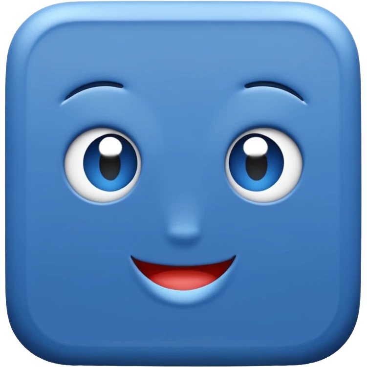 Blauw vierkant met wit vinkje in emoji